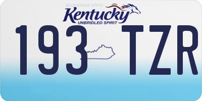 KY license plate 193TZR