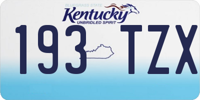 KY license plate 193TZX