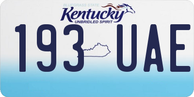 KY license plate 193UAE