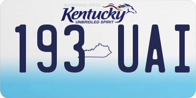 KY license plate 193UAI