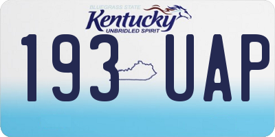 KY license plate 193UAP
