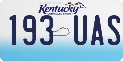 KY license plate 193UAS