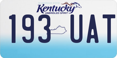 KY license plate 193UAT