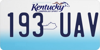 KY license plate 193UAV