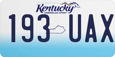 KY license plate 193UAX