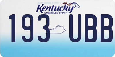 KY license plate 193UBB