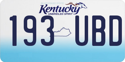KY license plate 193UBD