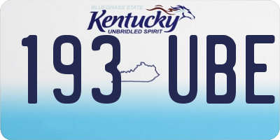 KY license plate 193UBE