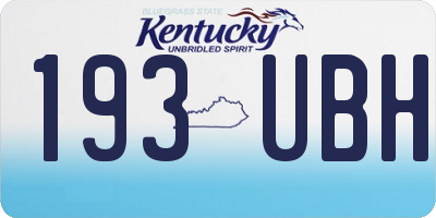 KY license plate 193UBH