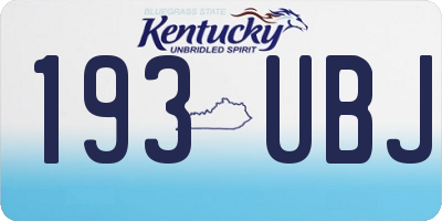 KY license plate 193UBJ