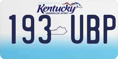 KY license plate 193UBP