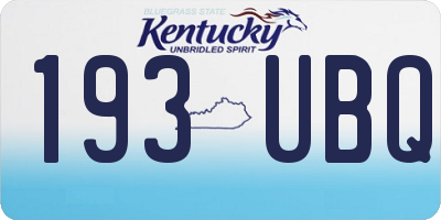 KY license plate 193UBQ