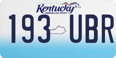 KY license plate 193UBR