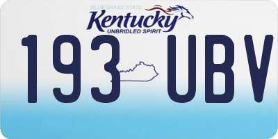 KY license plate 193UBV