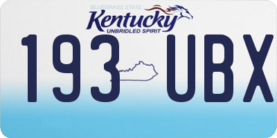 KY license plate 193UBX