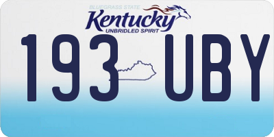 KY license plate 193UBY