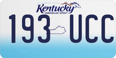 KY license plate 193UCC