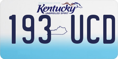 KY license plate 193UCD