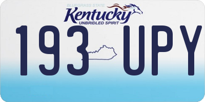 KY license plate 193UPY