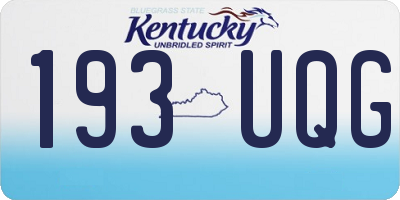 KY license plate 193UQG