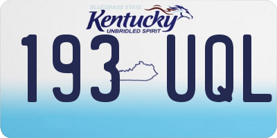 KY license plate 193UQL