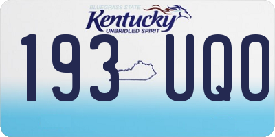 KY license plate 193UQO