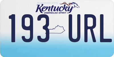 KY license plate 193URL
