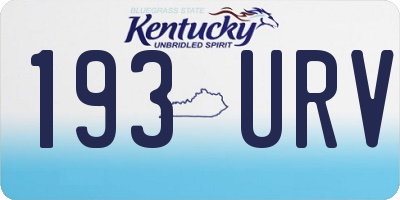 KY license plate 193URV