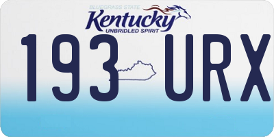 KY license plate 193URX