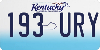 KY license plate 193URY
