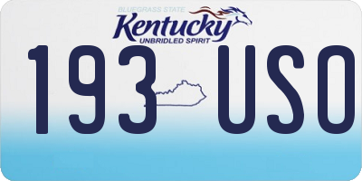 KY license plate 193USO