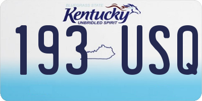 KY license plate 193USQ