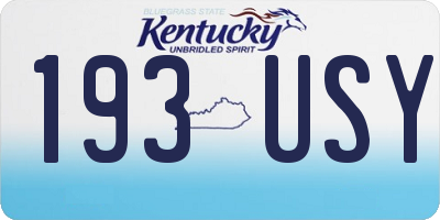 KY license plate 193USY
