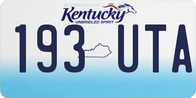KY license plate 193UTA