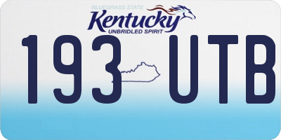 KY license plate 193UTB