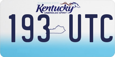 KY license plate 193UTC