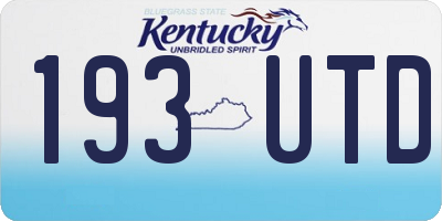 KY license plate 193UTD
