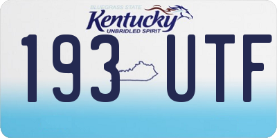 KY license plate 193UTF
