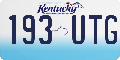 KY license plate 193UTG