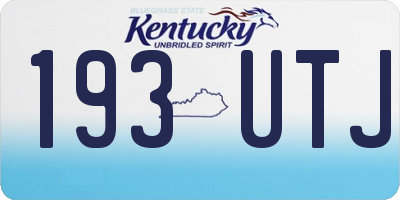 KY license plate 193UTJ