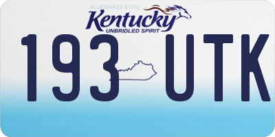 KY license plate 193UTK
