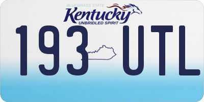 KY license plate 193UTL