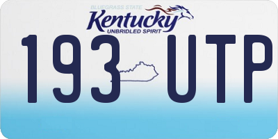 KY license plate 193UTP