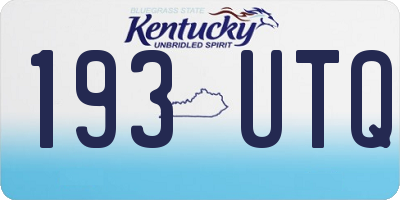 KY license plate 193UTQ