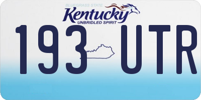 KY license plate 193UTR
