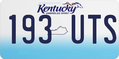 KY license plate 193UTS