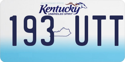 KY license plate 193UTT