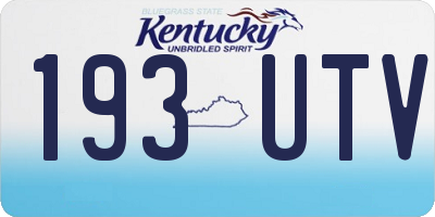 KY license plate 193UTV