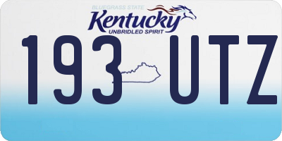 KY license plate 193UTZ