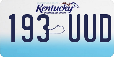 KY license plate 193UUD
